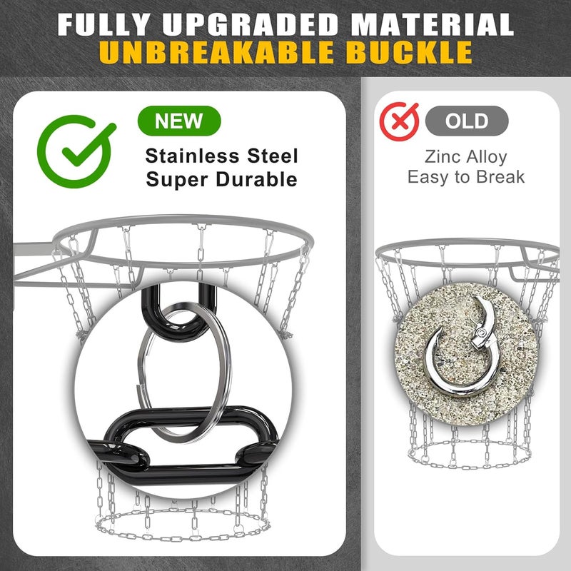 KingDolly Upgraded Buckle Chain Basketball Net, Rust-Proof Coated Metal Basketball Net Outdoor with 12 Loops Snap Links, 18" Universal Fit Chain Net for Basketball Hoop - No Tools Installation - Image 3